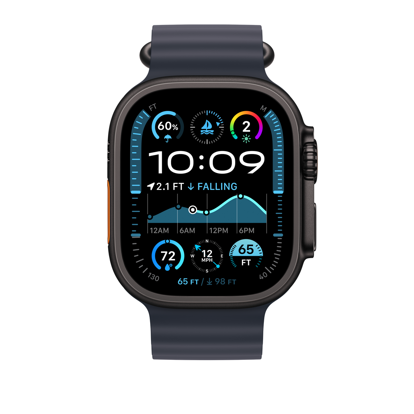Curea Apple pentru Apple Watch 49mm Navy Ocean Band - Black Titanium Finish - iSTYLE RO