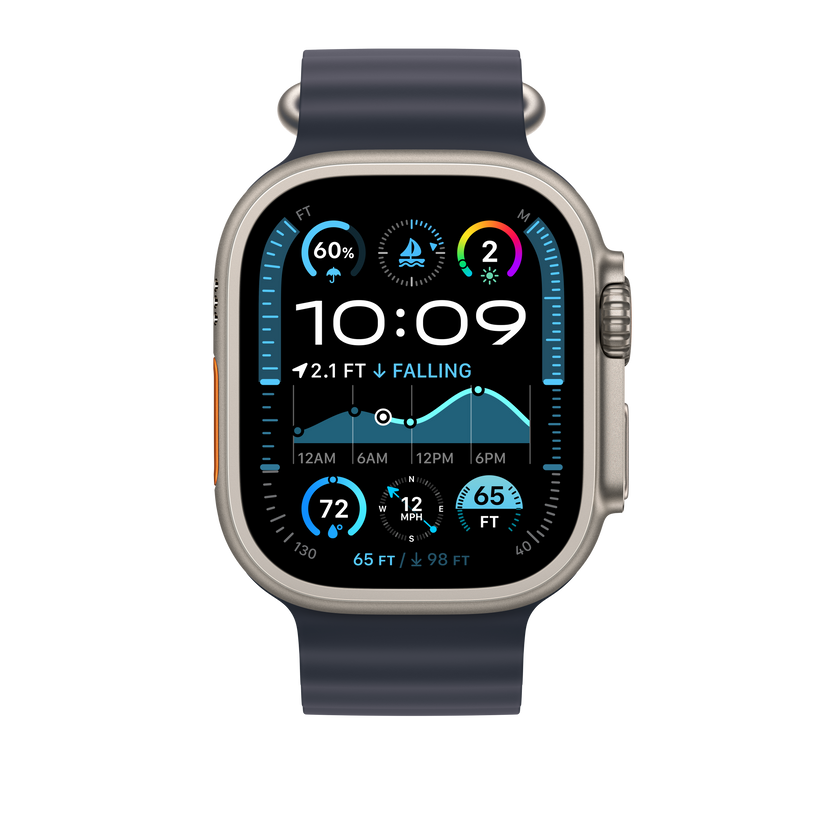 Curea Apple pentru Apple Watch 49mm Navy Ocean Band - Natural Titanium Finish - iSTYLE RO