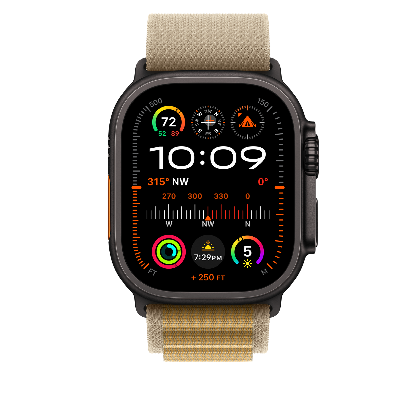 Curea Apple pentru Apple Watch 49mm Tan Alpine Loop, Small, Black Titanium Finish - iSTYLE RO