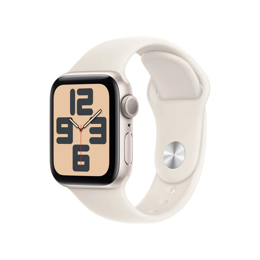 Apple Watch SE GPS, 40mm Starlight Aluminium Case, Starlight Sport Band - M/L - iSTYLE RO