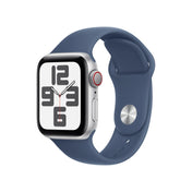 Apple Watch SE GPS + Cellular, 40mm Silver Aluminium Case, Denim Sport Band - S/M - iSTYLE RO