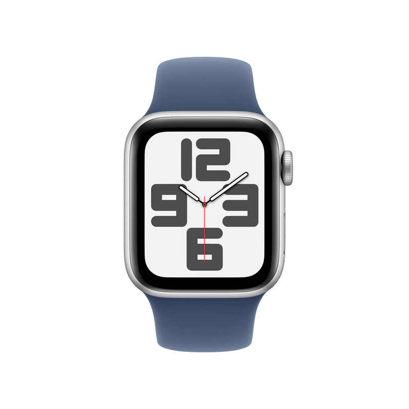 Apple Watch SE GPS + Cellular, 40mm Silver Aluminium Case, Denim Sport Band - M/L - iSTYLE RO