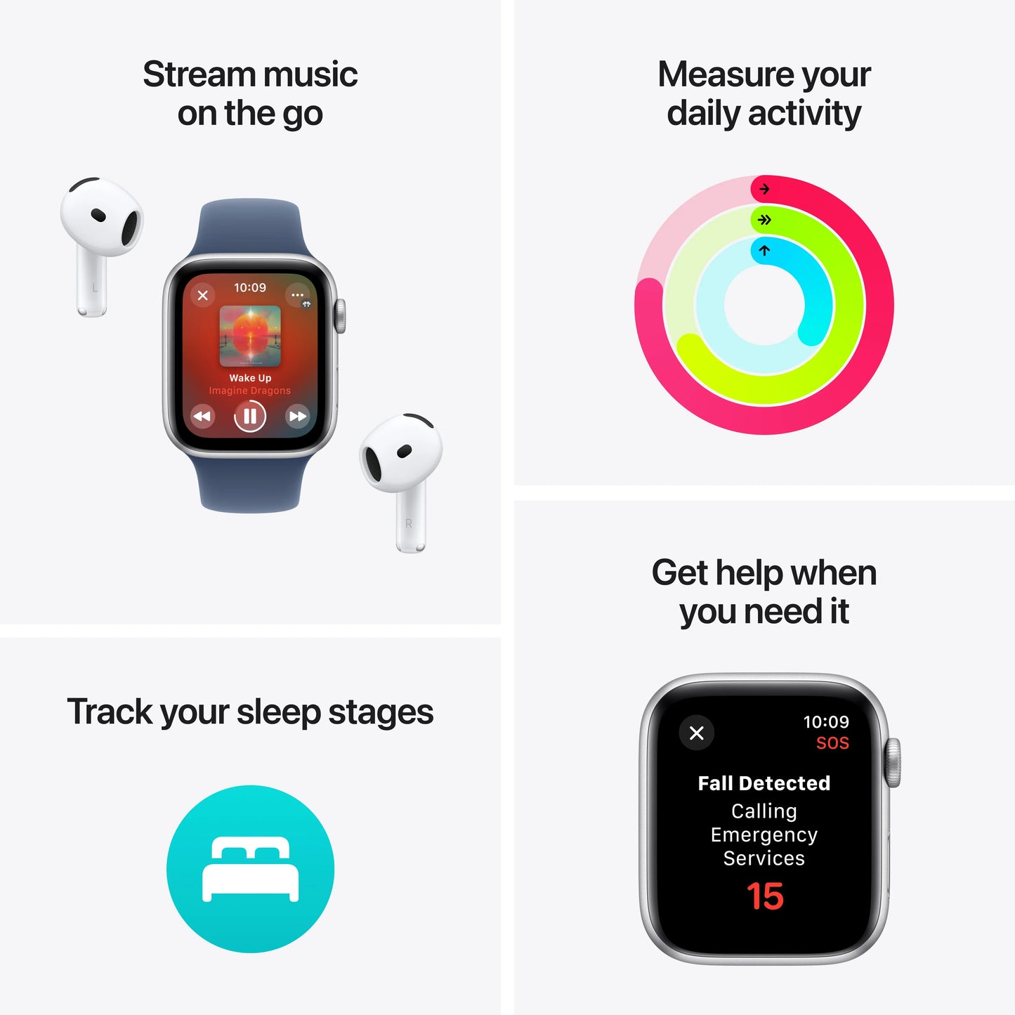 Apple Watch SE GPS + Cellular, 40mm Silver Aluminium Case, Blue Cloud Sport Loop - iSTYLE RO
