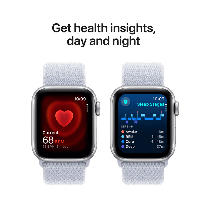 Apple Watch SE GPS + Cellular, 40mm Silver Aluminium Case, Blue Cloud Sport Loop - iSTYLE RO