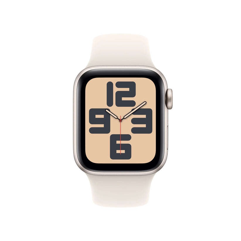 Apple Watch SE GPS + Cellular, 40mm Starlight Aluminium Case, Starlight Sport Band - M/L - iSTYLE RO