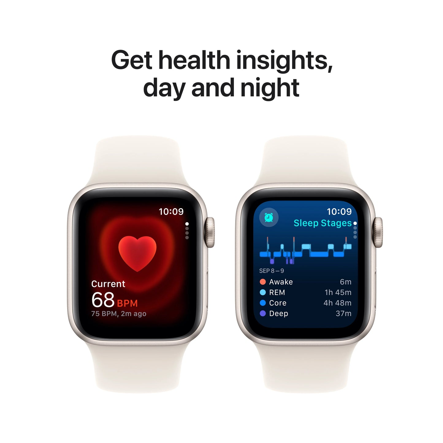 Apple Watch SE GPS + Cellular, 40mm Starlight Aluminium Case, Starlight Sport Band - M/L - iSTYLE RO