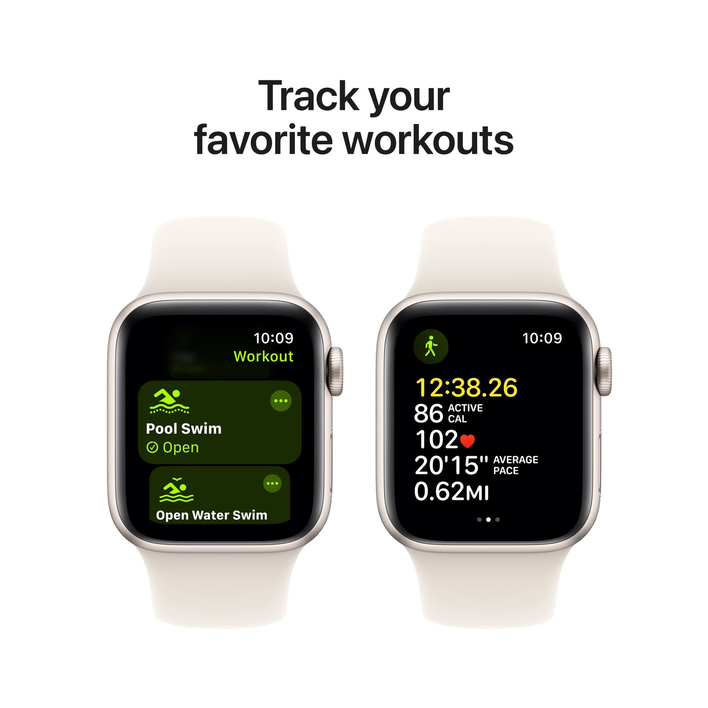 Apple Watch SE GPS + Cellular, 40mm Starlight Aluminium Case, Starlight Sport Band - M/L - iSTYLE RO