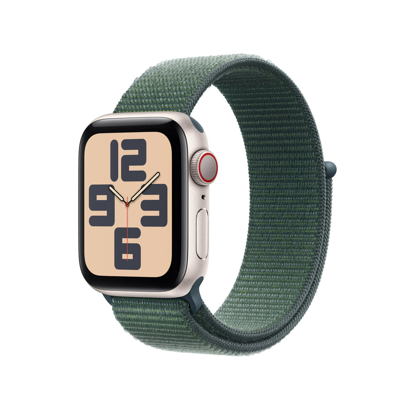 Apple Watch SE GPS + Cellular, 40mm Starlight Aluminium Case, Lake Green Sport Loop - iSTYLE RO