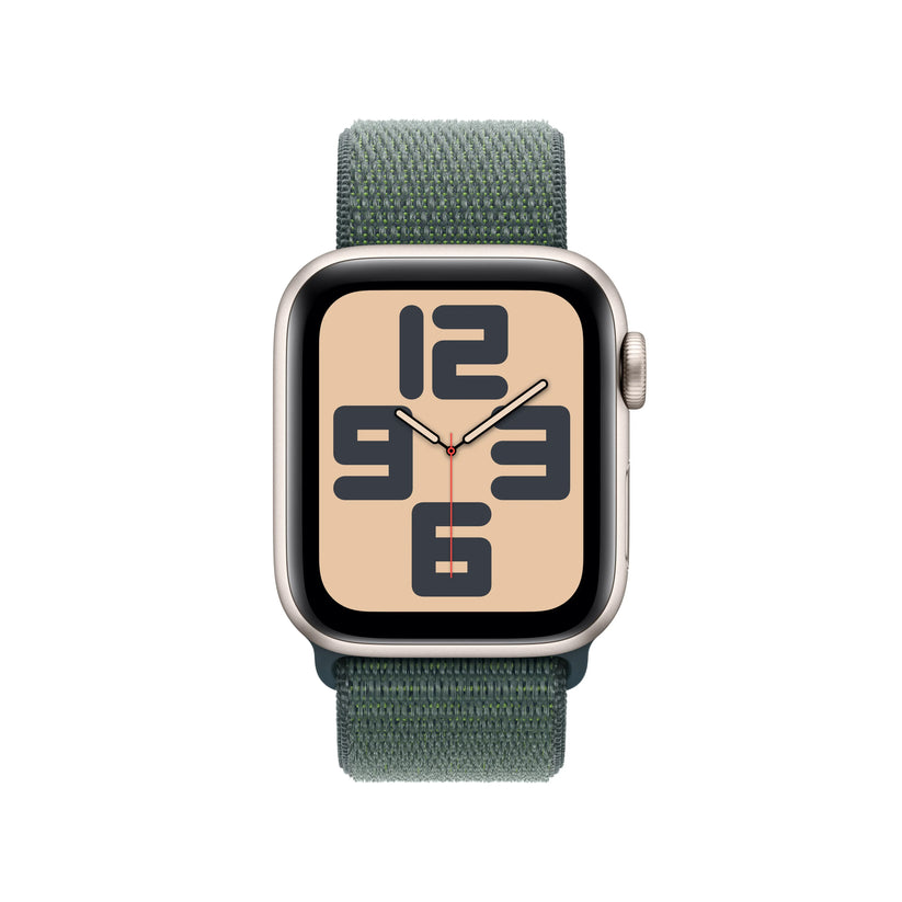 Apple Watch SE GPS + Cellular, 40mm Starlight Aluminium Case, Lake Green Sport Loop - iSTYLE RO