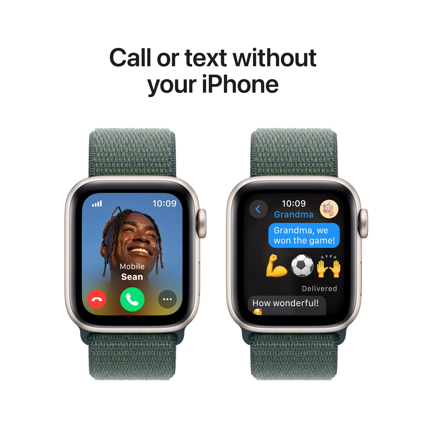 Apple Watch SE GPS + Cellular, 40mm Starlight Aluminium Case, Lake Green Sport Loop - iSTYLE RO