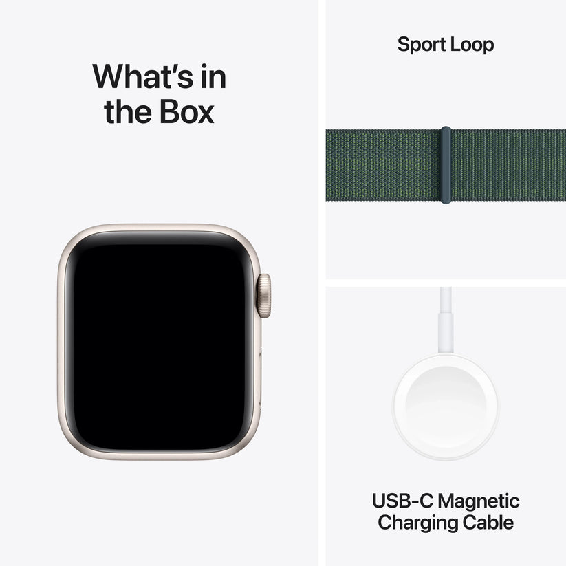 Apple Watch SE GPS + Cellular, 40mm Starlight Aluminium Case, Lake Green Sport Loop - iSTYLE RO