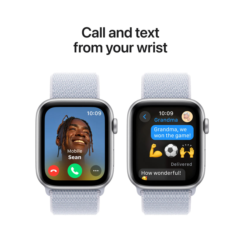 Apple Watch SE GPS, 44mm Silver Aluminium Case, Blue Cloud Sport Loop - iSTYLE RO