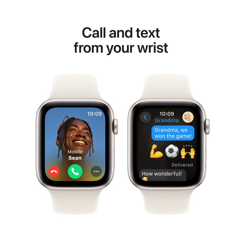 Apple Watch SE GPS, 44mm Starlight Aluminium Case, Starlight Sport Band - S/M - iSTYLE RO