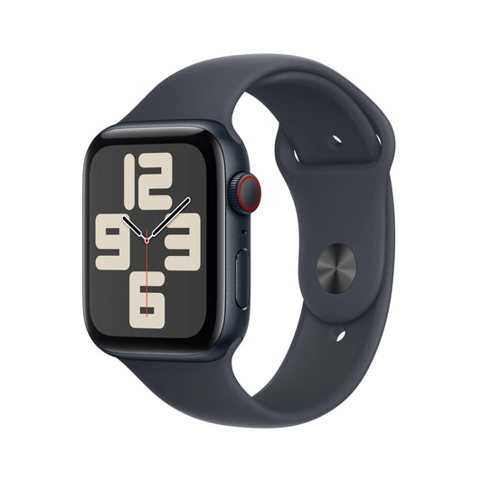 Apple Watch SE GPS + Cellular, 44mm Midnight Aluminium Case, Midnight Sport Band - S/M - iSTYLE RO