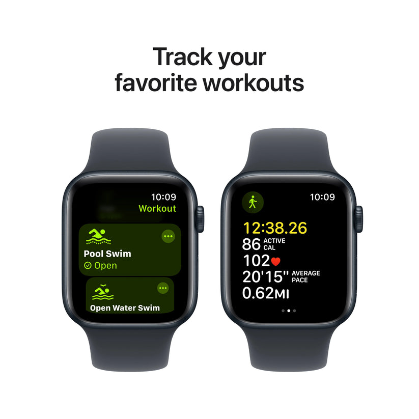 Apple Watch SE GPS + Cellular, 44mm Midnight Aluminium Case, Midnight Sport Band - S/M - iSTYLE RO