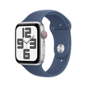 Apple Watch SE GPS + Cellular, 44mm Silver Aluminium Case, Denim Sport Band - S/M - iSTYLE RO