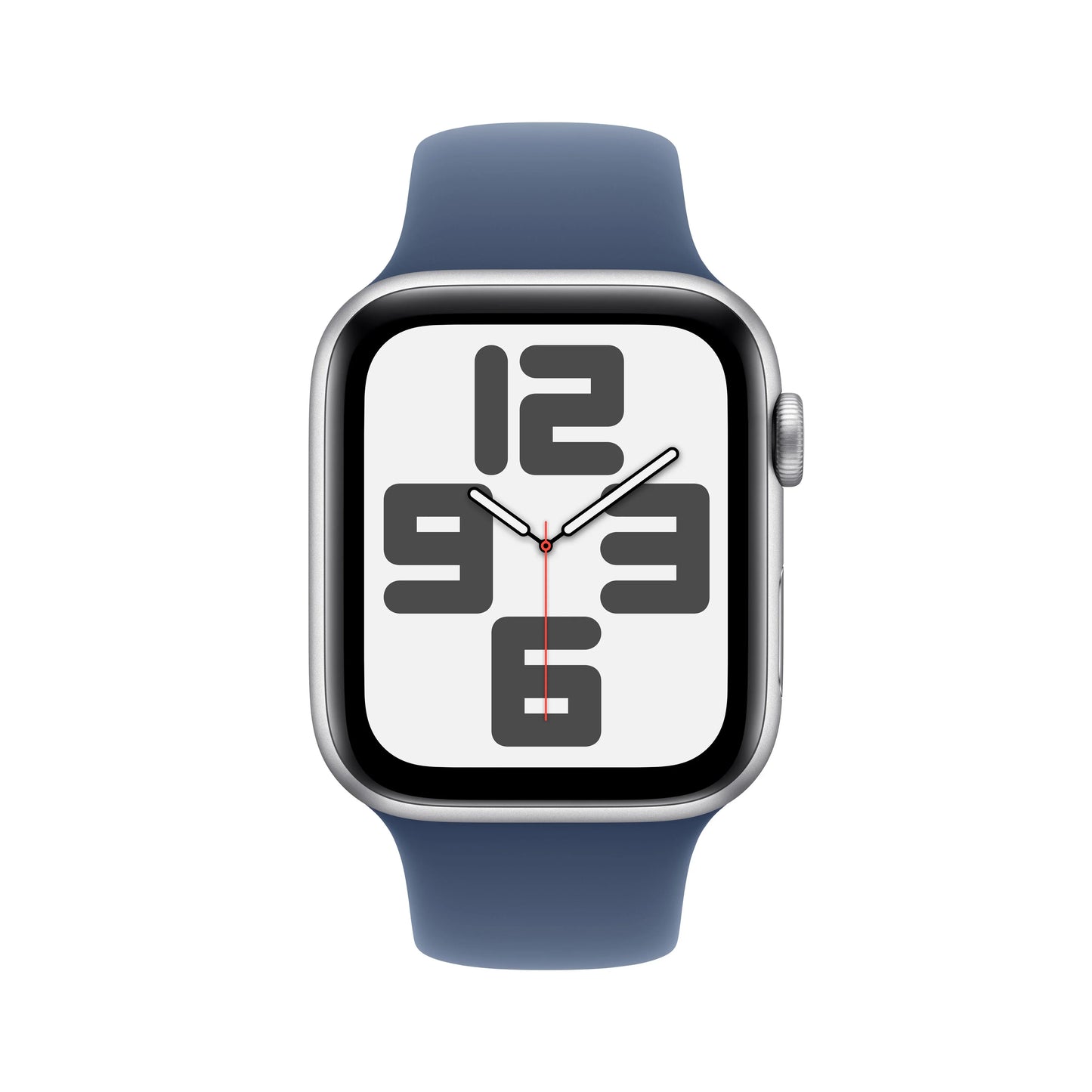 Apple Watch SE GPS + Cellular, 44mm Silver Aluminium Case, Denim Sport Band - S/M - iSTYLE RO