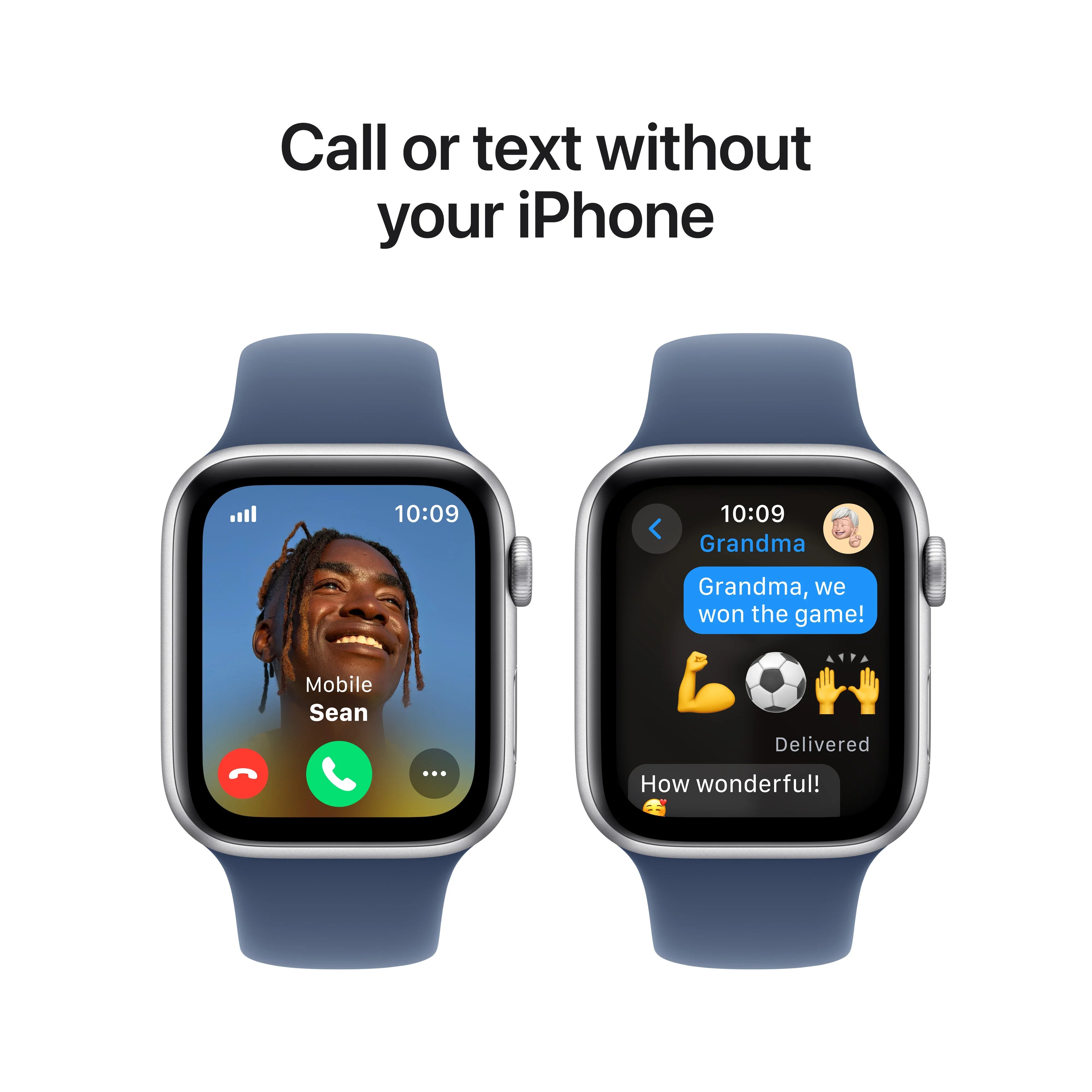 アップルウォッチSE 44mm Apple Watch SE GPS + Cellular, 44mm Silver Aluminium Case, Denim