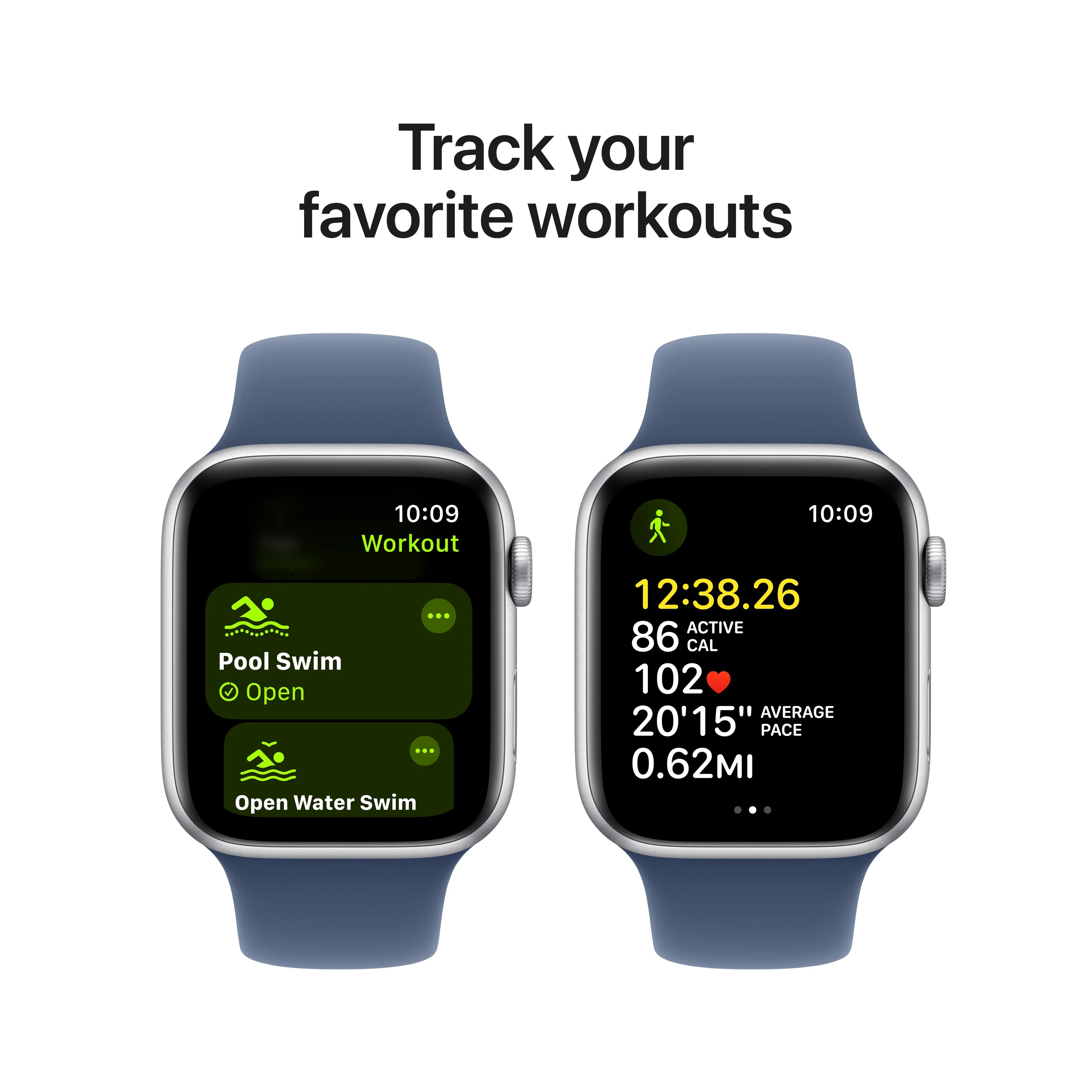 Apple Watch SE GPS + Cellular, 44mm Silver Aluminium Case, Denim