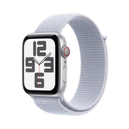 Apple Watch SE GPS + Cellular, 44mm Silver Aluminium Case, Blue Cloud Sport Loop - iSTYLE RO