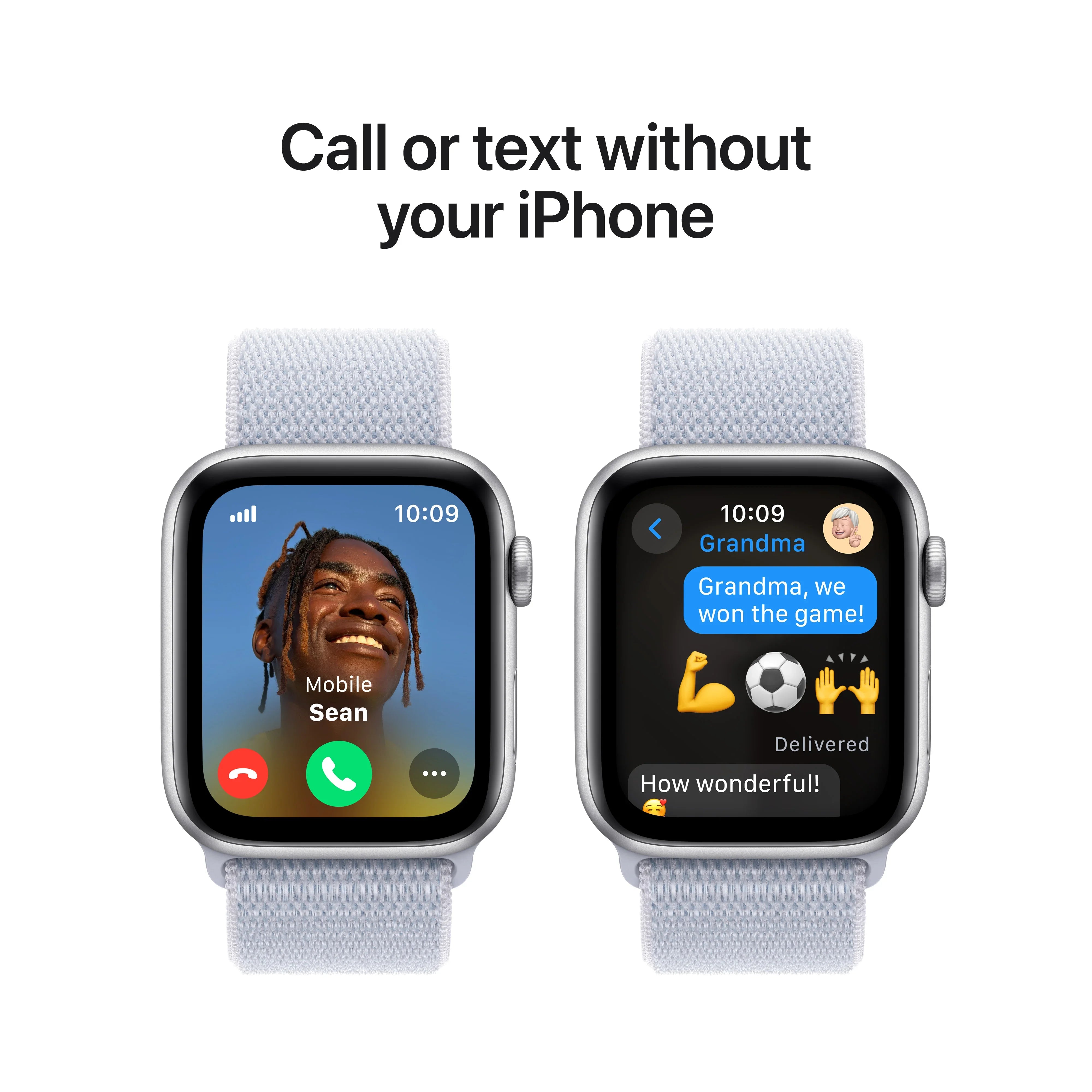 Apple Watch SE GPS + Cellular, 44mm Silver Aluminium Case, Blue