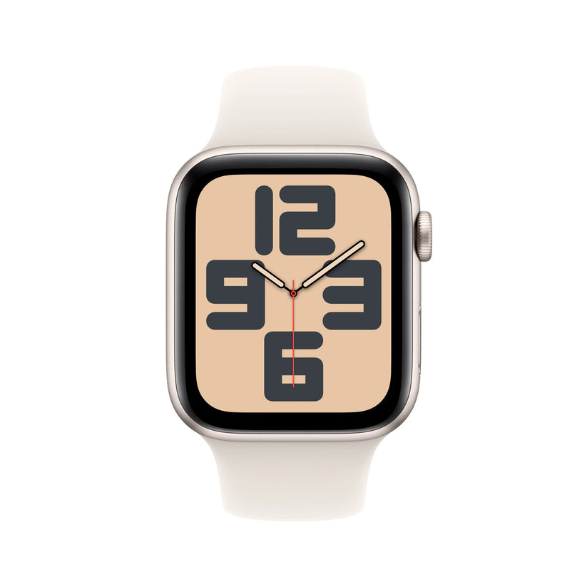 Apple Watch SE GPS + Cellular, 44mm Starlight Aluminium Case, Starlight Sport Band - M/L - iSTYLE RO