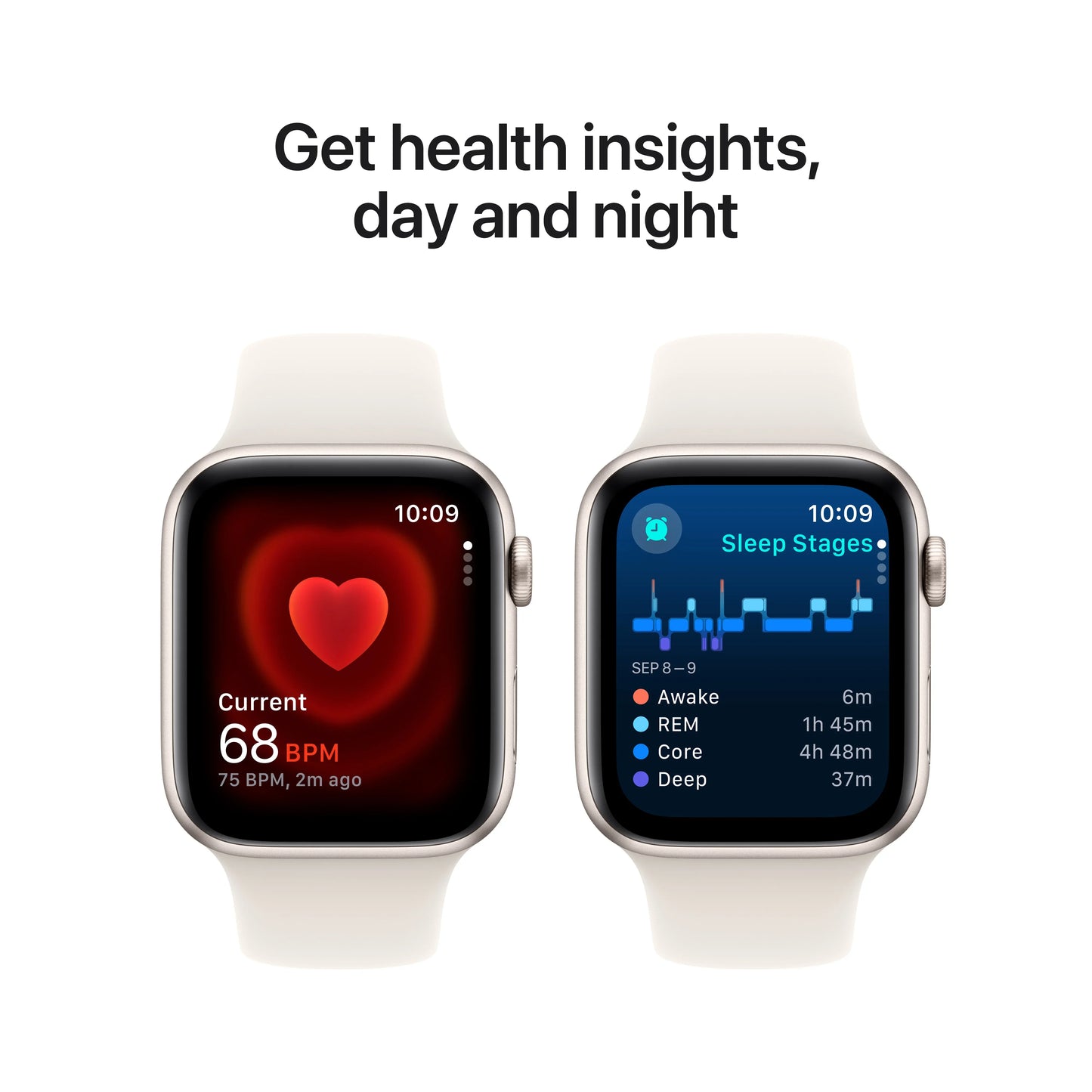 Apple Watch SE GPS + Cellular, 44mm Starlight Aluminium Case, Starlight Sport Band - S/M - iSTYLE RO