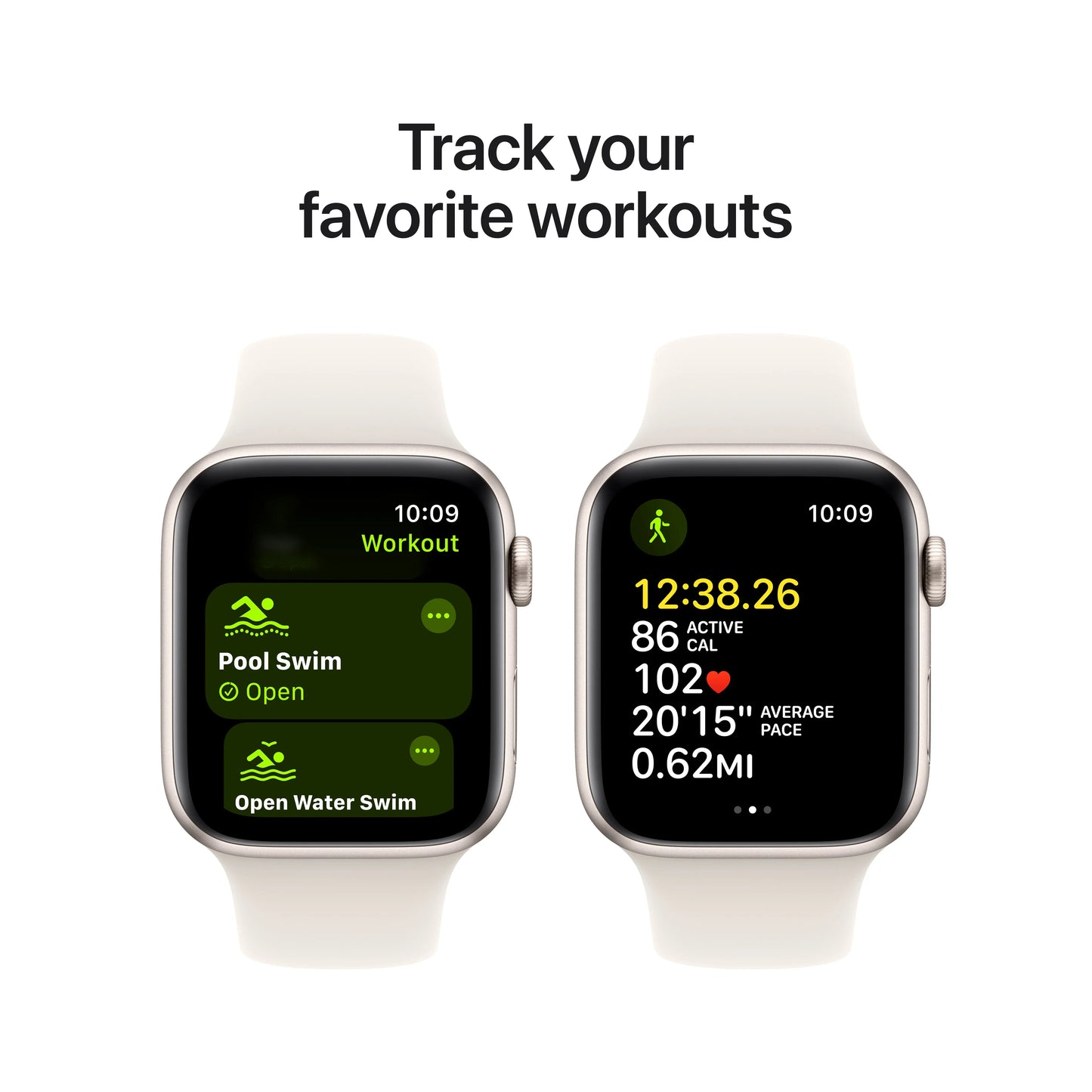 Apple Watch SE GPS + Cellular, 44mm Starlight Aluminium Case, Starlight Sport Band - M/L - iSTYLE RO