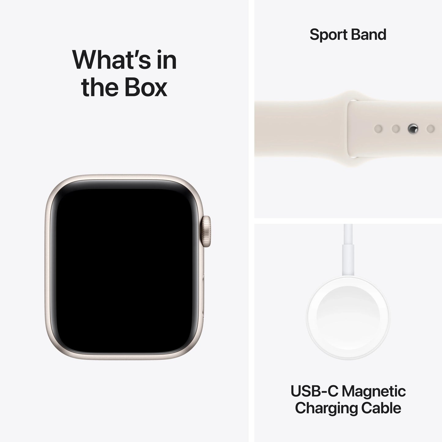 Apple Watch SE GPS + Cellular, 44mm Starlight Aluminium Case, Starlight Sport Band - S/M - iSTYLE RO