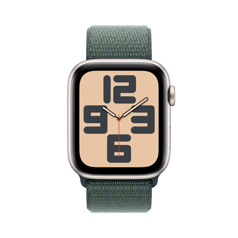 Apple Watch SE GPS + Cellular, 44mm Starlight Aluminium Case, Lake Green Sport Loop - iSTYLE RO