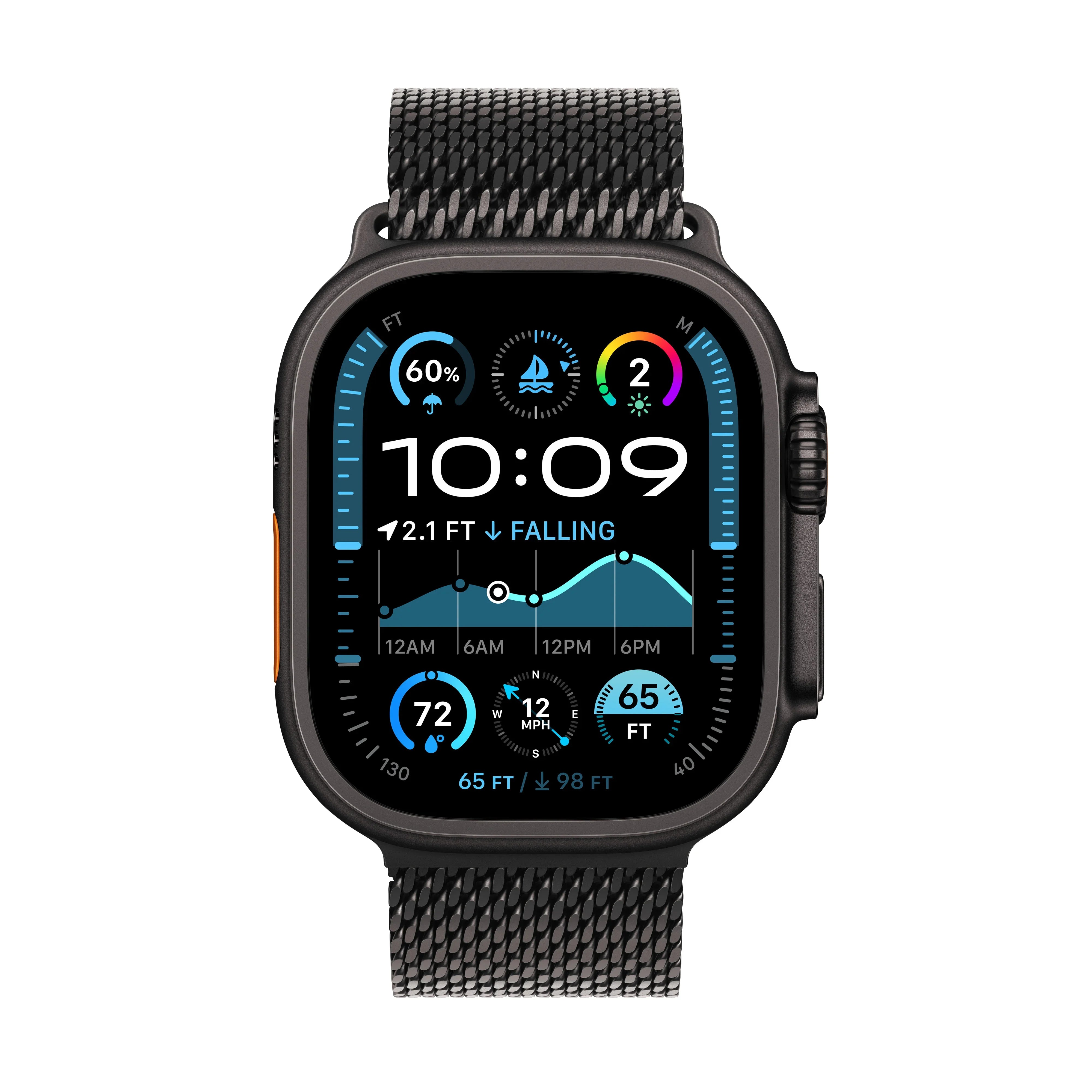 Apple Watch Ultra 2 GPS + Cellular 49mm Black Titanium Case with Apple Watch Ultra 2 GPS + Cellular 49mm Black Titanium Case with