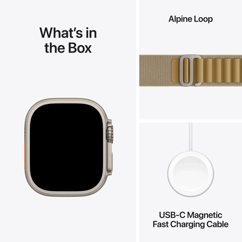 Apple Watch Ultra 2 GPS + Cellular 49mm Natural Titanium Case with Tan Alpine Loop - Medium - iSTYLE RO