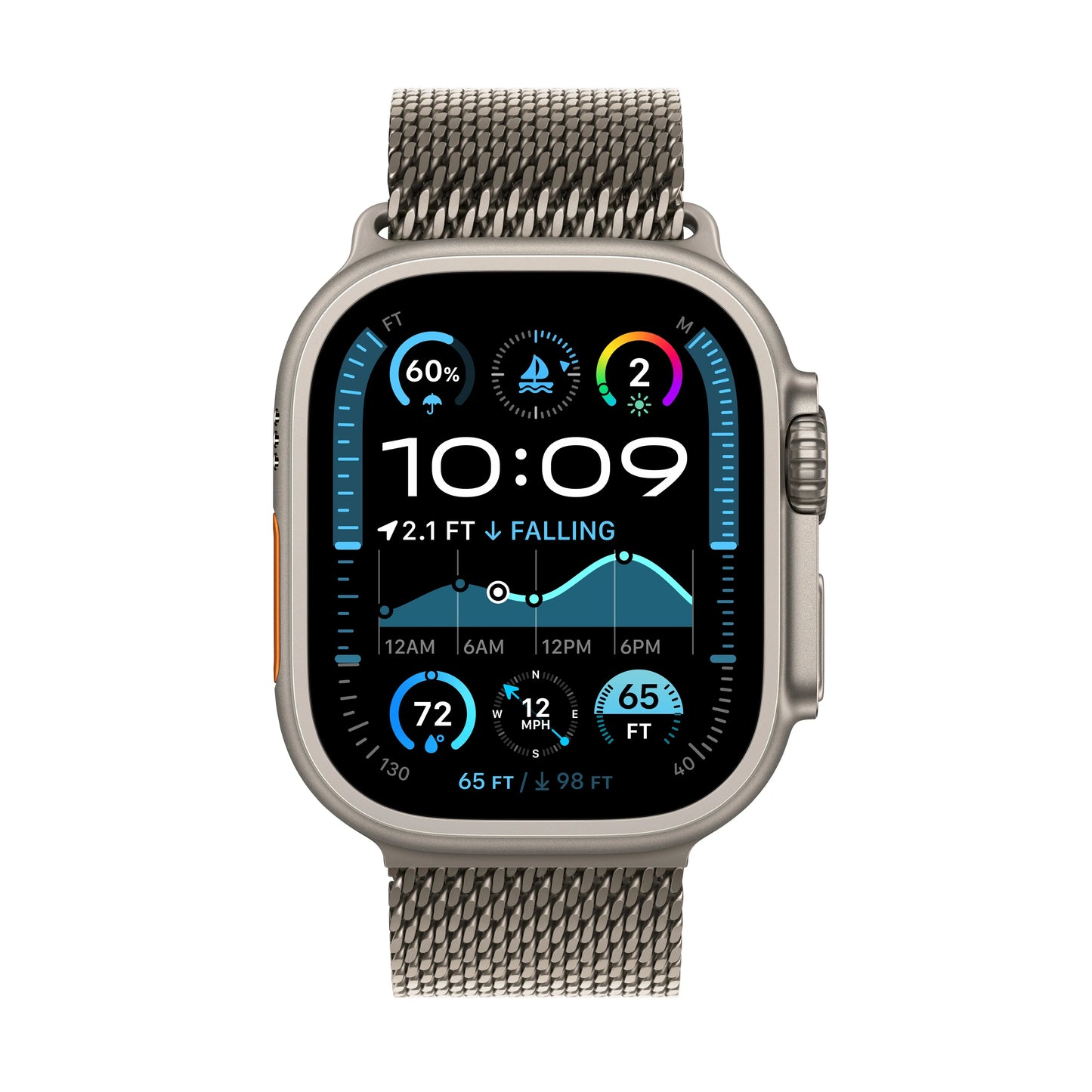 Apple Watch Ultra 2 GPS + Cellular 49mm Natural Titanium Case with Natural Titanium Milanese Loop - M - iSTYLE RO