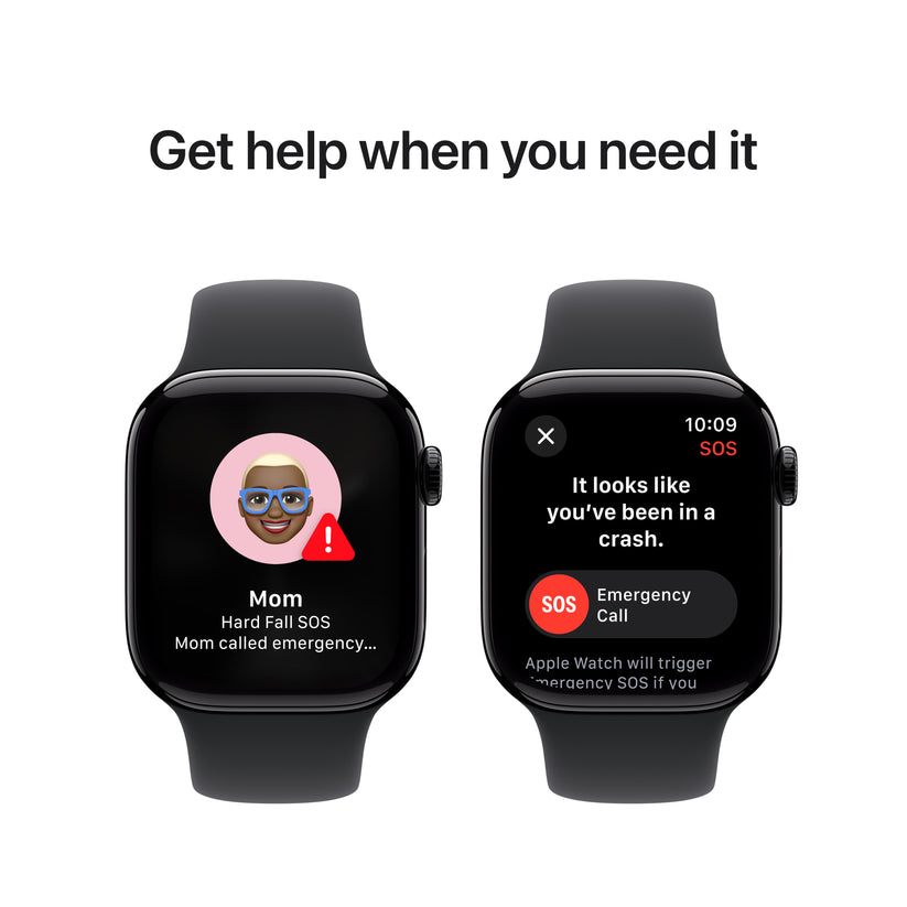 Apple Watch Series 10 GPS, 42mm Jet Black Aluminium Case, Black Sport Band - S/M - iSTYLE RO