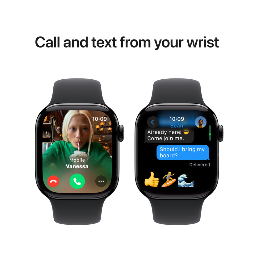 Apple Watch Series 10 GPS, 42mm Jet Black Aluminium Case, Black Sport Band - S/M - iSTYLE RO