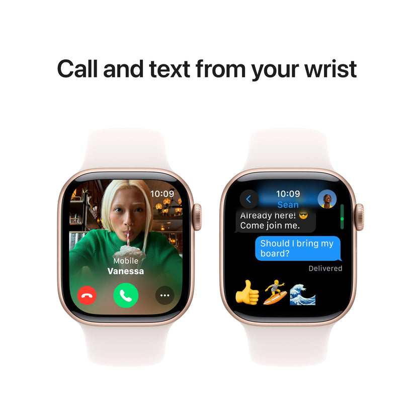 Apple Watch Series 10 GPS, 42mm Rose Gold Aluminium Case, Light Blush Sport Band - M/L - iSTYLE RO