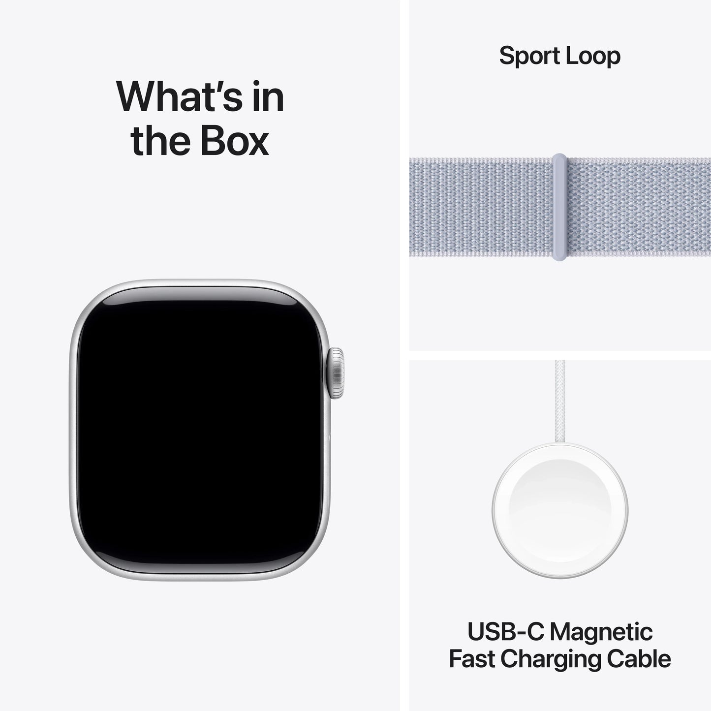 Apple Watch Series 10 GPS, 42mm Silver Aluminium Case, Blue Cloud Sport Loop - iSTYLE RO
