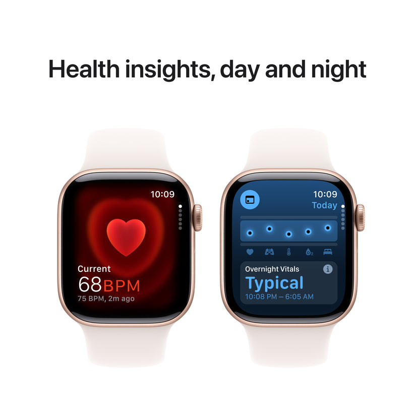 Apple Watch Series 10 GPS + Cellular, 42mm Rose Gold Aluminium Case, Light Blush Sport Band - S/M - iSTYLE RO