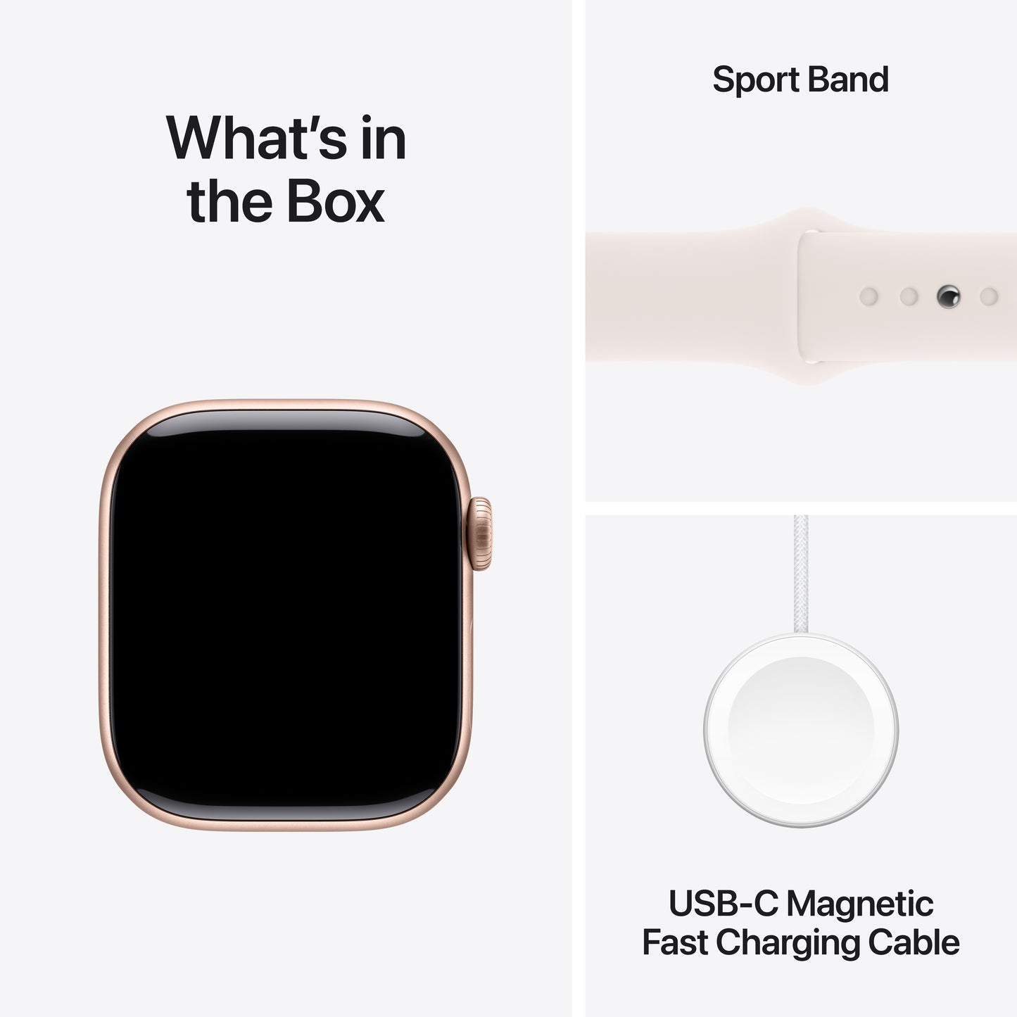 Apple Watch Series 10 GPS + Cellular, 42mm Rose Gold Aluminium Case, Light Blush Sport Band - S/M - iSTYLE RO