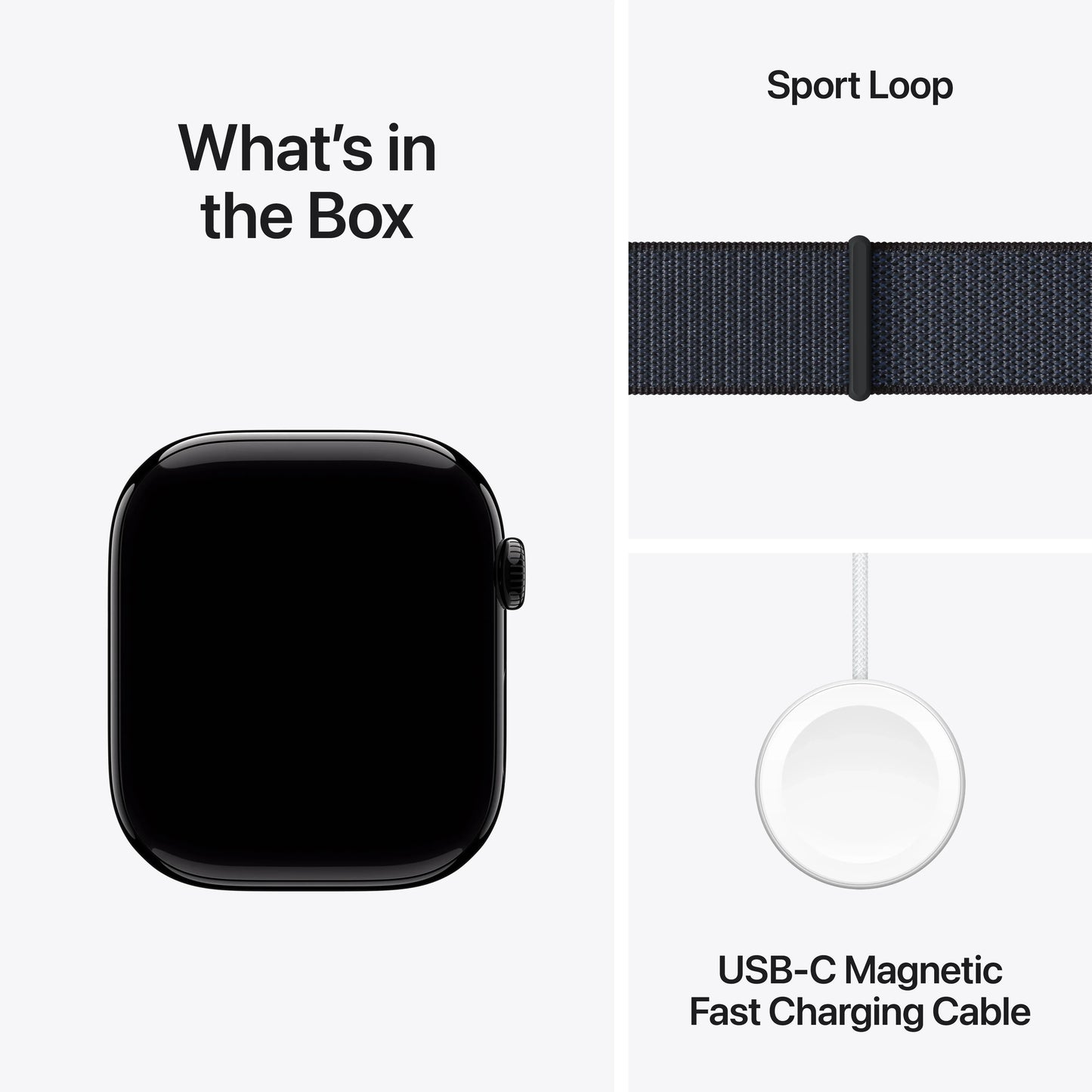 Apple Watch Series 10 GPS, 46mm Jet Black Aluminium Case, Ink Sport Loop - iSTYLE RO