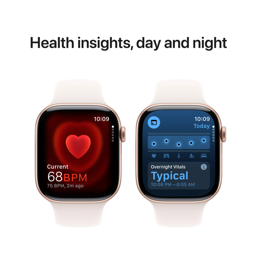 Apple Watch Series 10 GPS, 46mm Rose Gold Aluminium Case, Light Blush Sport Band - S/M - iSTYLE RO