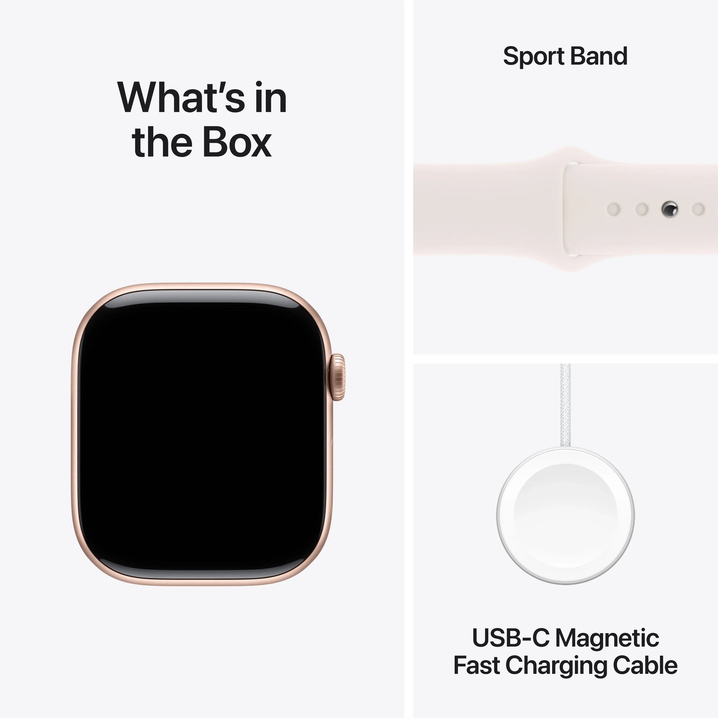 Apple Watch Series 10 GPS, 46mm Rose Gold Aluminium Case, Light Blush Sport Band - S/M - iSTYLE RO