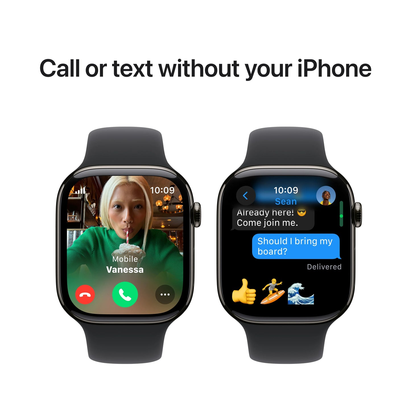 Apple Watch Series 10 GPS + Cellular, 46mm Slate Titanium Case, Black Sport Band - S/M - iSTYLE RO