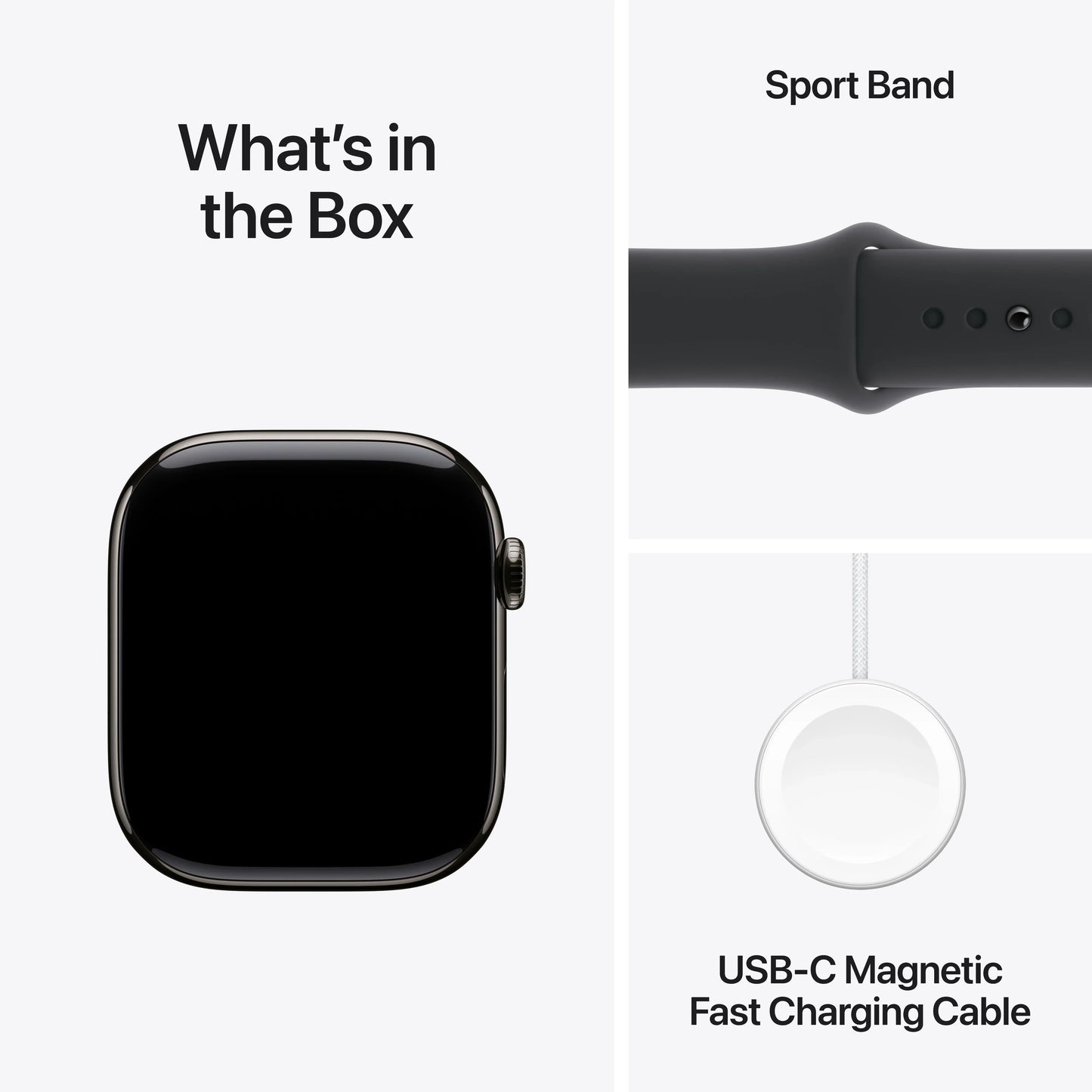 Apple Watch Series 10 GPS + Cellular, 46mm Slate Titanium Case, Black Sport Band - S/M - iSTYLE RO