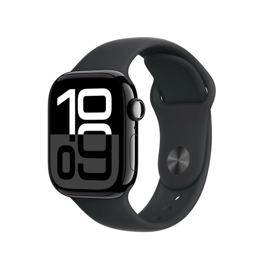Apple Watch Series 10 GPS + Cellular, 42mm Jet Black Aluminium Case, Black Sport Band - S/M - iSTYLE RO