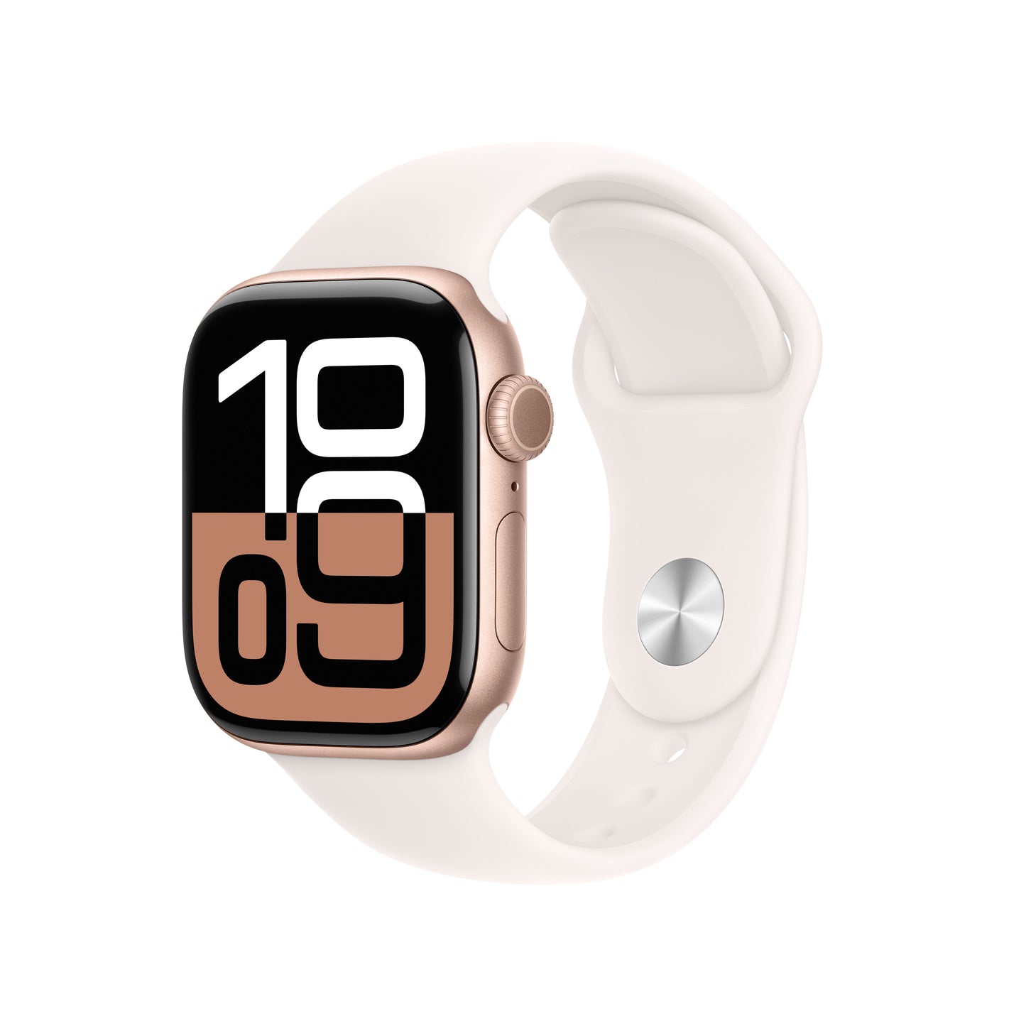 Apple Watch Series 10 GPS + Cellular, 42mm Rose Gold Aluminium Case, Light Blush Sport Band - S/M - iSTYLE RO