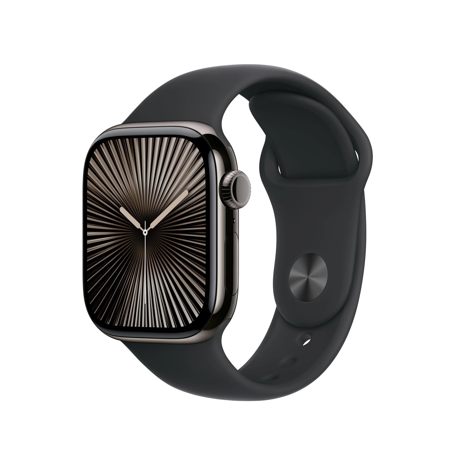 Apple Watch Series 10 GPS + Cellular, 42mm Slate Titanium Case, Black Sport Band - S/M - iSTYLE RO