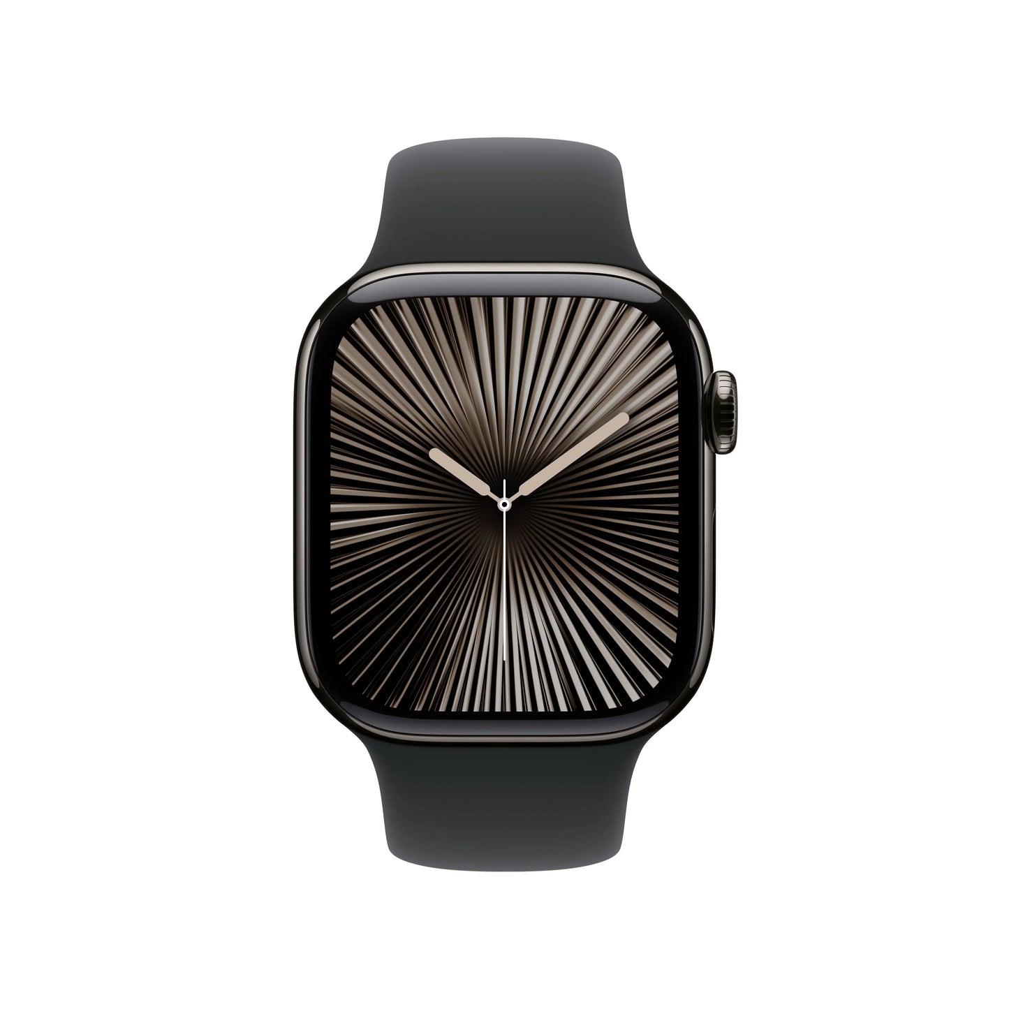 Apple Watch Series 10 GPS + Cellular, 42mm Slate Titanium Case, Black Sport Band - M/L - iSTYLE RO