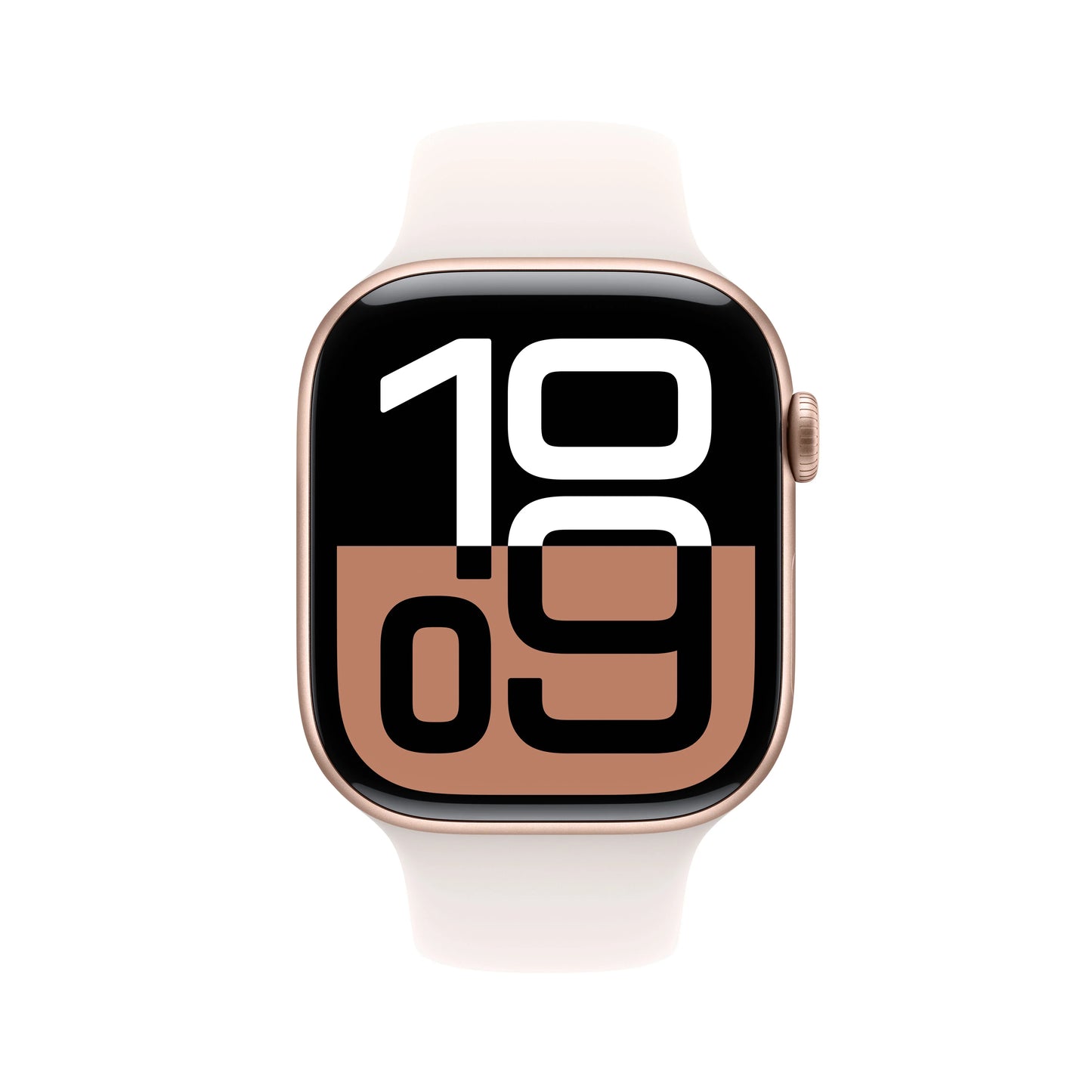 Apple Watch Series 10 GPS, 46mm Rose Gold Aluminium Case, Light Blush Sport Band - S/M - iSTYLE RO