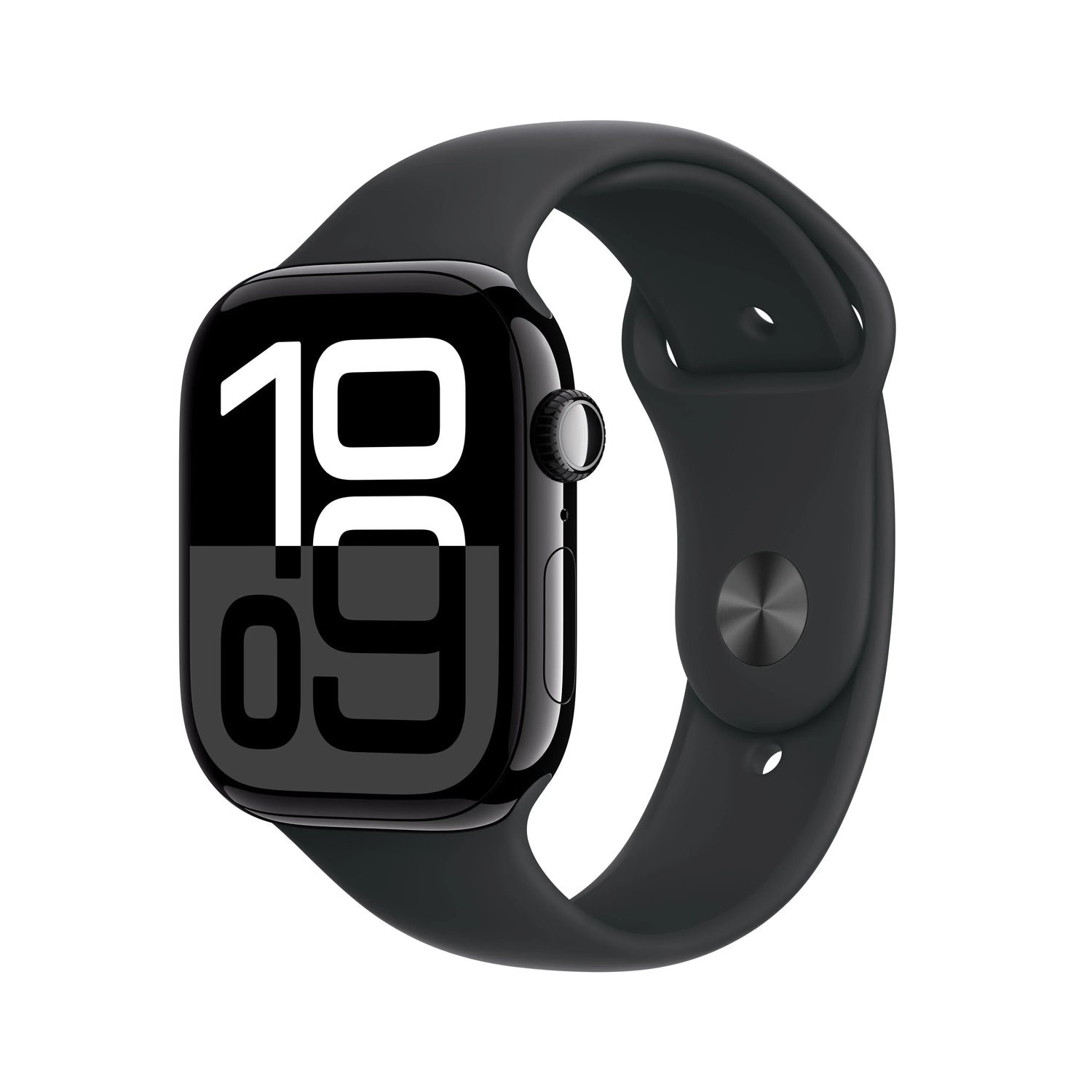 Apple Watch Series 10 GPS + Cellular, 46mm Jet Black Aluminium Case, Black Sport Band - S/M - iSTYLE RO